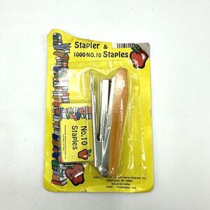 Vintage Mini Stapler With Staples Yellow by MHP  -SEALED IN PACKAGING